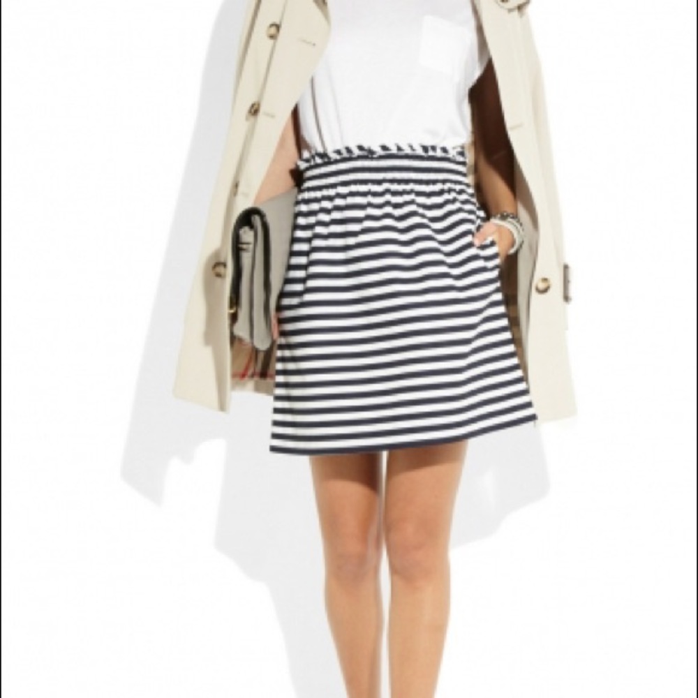 J. Crew Linen Blend Striped Mini Skirt